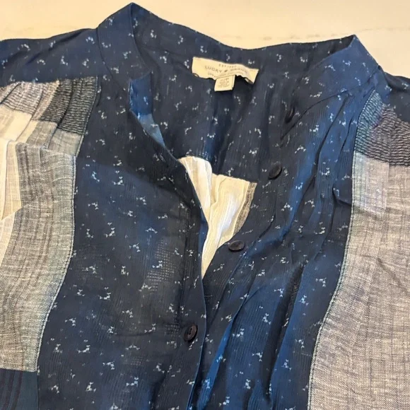 Lucky Brand Dark Blue Blouse with White Accents - Picture 4 of 8